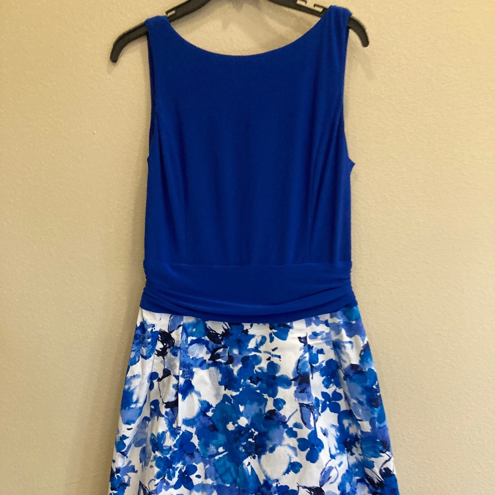 Navy & Floral Sleeveless Dress